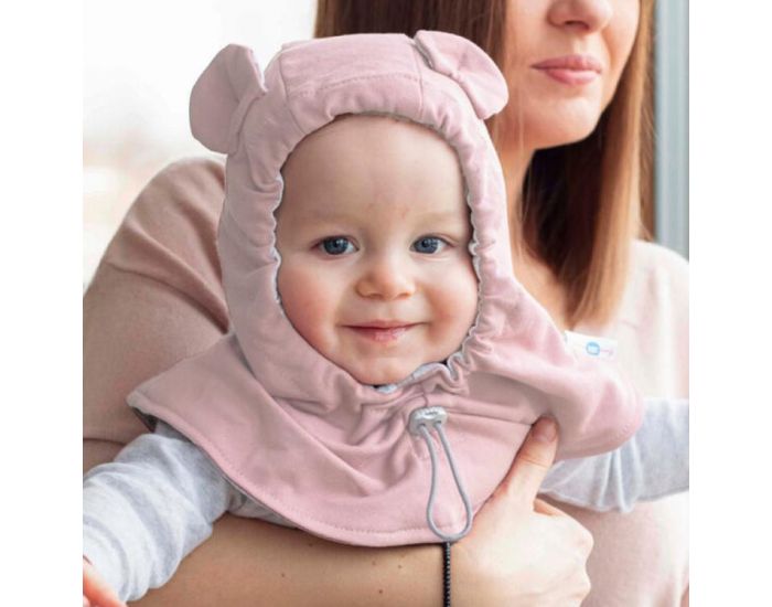 FUN2BEMUM Cagoule ajustable en coton 0 � 4 ans - Durty Pink - FUN2BEMUM