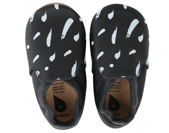 BOBUX Chaussons en Cuir - Noir et Blanc