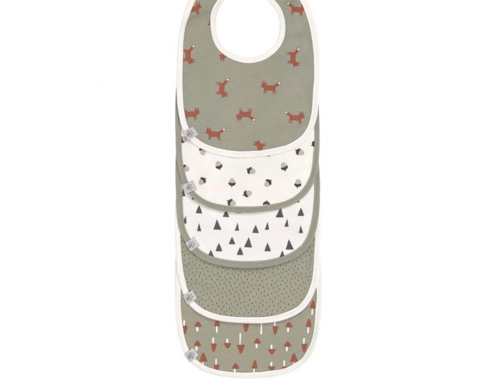LASSIG Lot de 5 bavoirs en �ponge imperm�able 3-18 mois Little Forest Renard - LASSIG