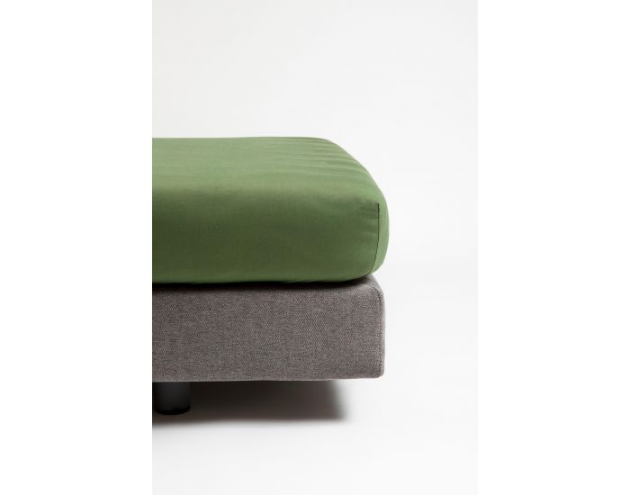 KADOLIS Drap Housse Tencel� et Coton Bio - Kaki 140 x 190 cm