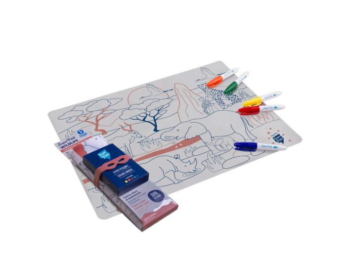 SUPER PETIT Set en silicone � colorier - Savane - SUPERPETIT