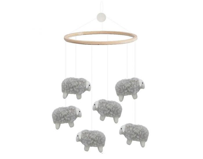 GAMCHA Mobile en Laine Feutr�e  - Comptons les Moutons