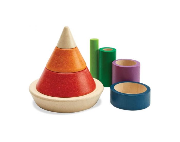 PLAN TOYS Pyramide en Bois � empiler et � encastrer - D�s 18 mois