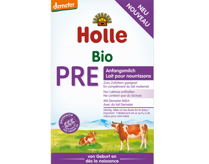 HOLLE Lait pour Nourrissons 0-6 mois PRE - Demeter - 400 g