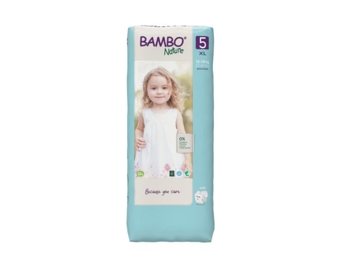 BAMBO Couches Écologiques Nature - Pack Économique T5 / 12-18 kg