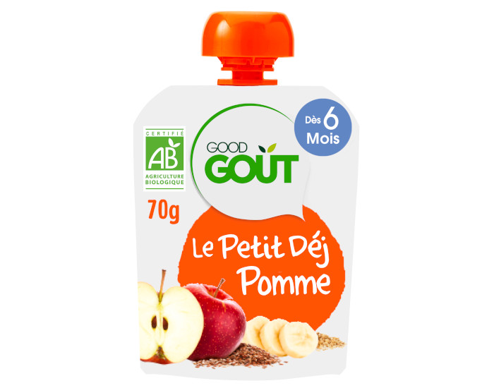 GOOD GOUT Gourde Petit Dj Pomme - Ds 6 mois - 70 g