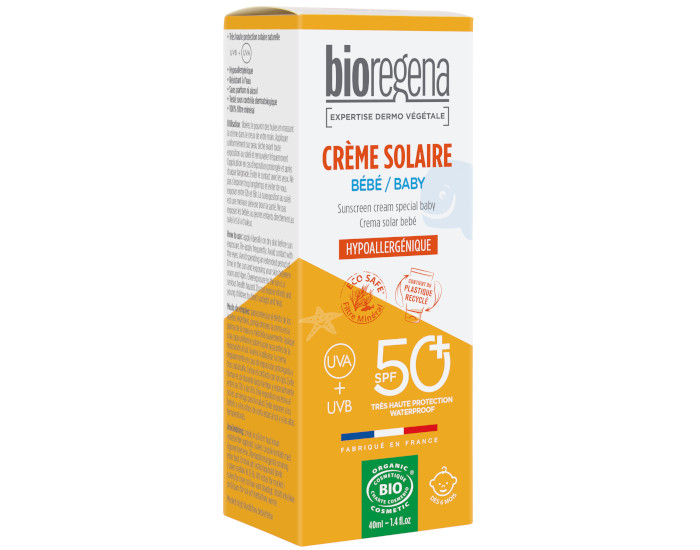 BIOREGENA Crème Solaire Spéciale Bébé SPF 50+ - Dès 6 mois - 40 ml