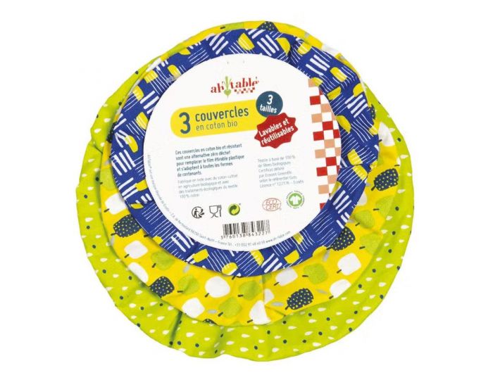 AH ! TABLE ! Kit de 3 recouvres-bol petits mod�les Jardin d'hiver