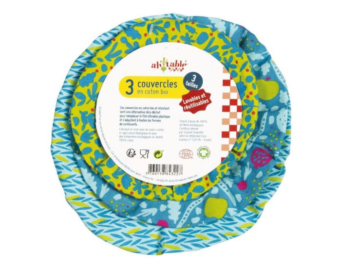 AH ! TABLE ! Kit de 3 Recouvres-bol - Petits Mod�les - Promenade au Verger