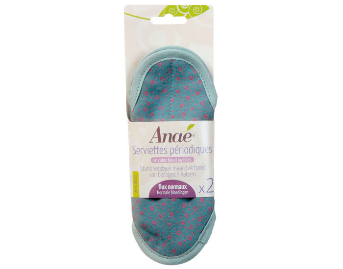 ANAE Lot de 2 Serviettes Hyginique Coton Bio - Cercle