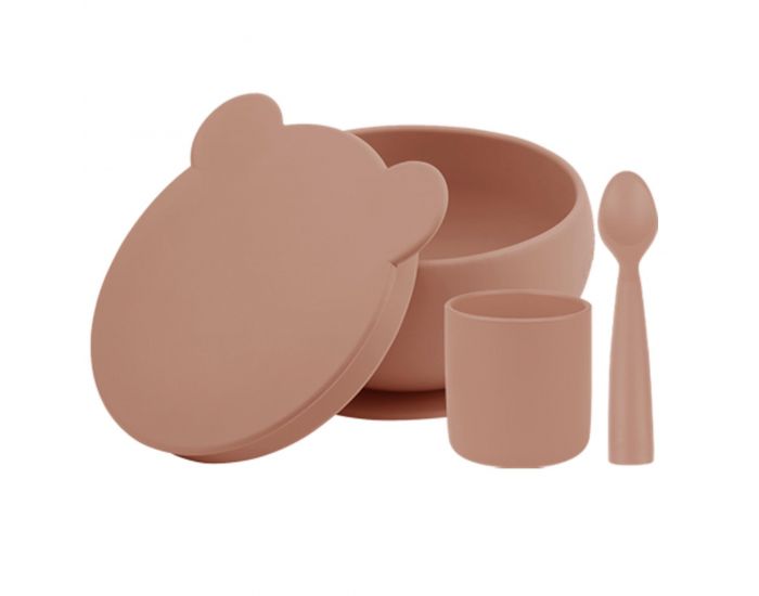 MINIKOIOI Coffret Mes Premiers Repas Bol Cuill�re Gobelet - Amande