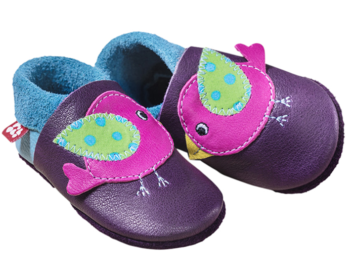 POLOLO Chaussons en Cuir - Petit Oiseau