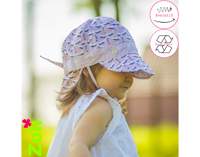 ZOLI Chapeau Evolutif Reversible - Cigognes - 3 mois � 6 ans
