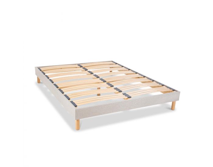 BELLECOUR LITERIE Sommier � Lattes en Bois - Capitole - Livr� en Kit - Gris clair