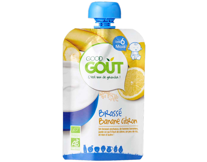 GOOD GOUT Gourde Brass Banane Citron - 90g - Ds 6 mois