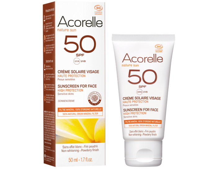 ACORELLE Crme Solaire Visage Haute Protection SPF 50 - 50 ml