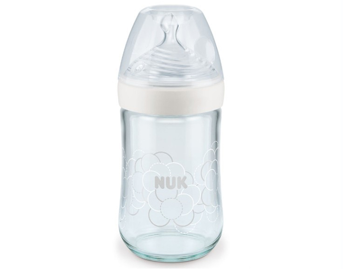 NUK Biberon en Verre Nature Sense - Silicone Taille 1 M - 240 ml