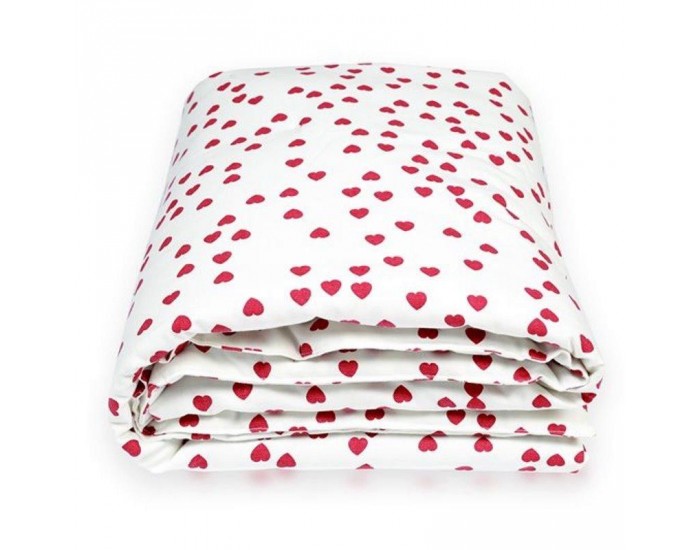 PRAIRYMOOD Tapis pour Tente & Tipi en Coton Bio - C?urs Fuchsia