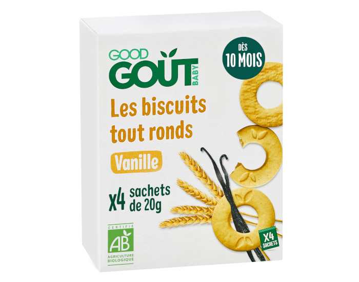 GOOD GOUT Biscuits Tout Ronds Vanille - 80g - Dès 10 mois