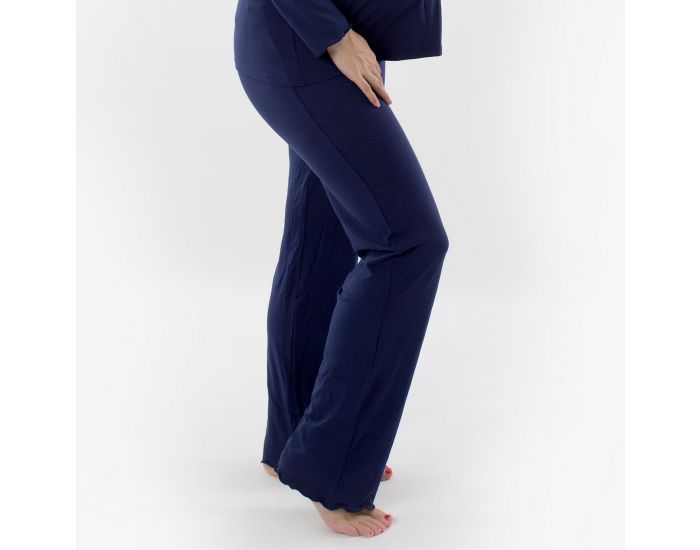 BOGEMA Pantalons de pyjama de grossesse et d'allaitement Bleu nuit