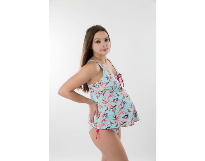 BOGEMA Tankini de grossesse Jardin japonais Bleu turquin