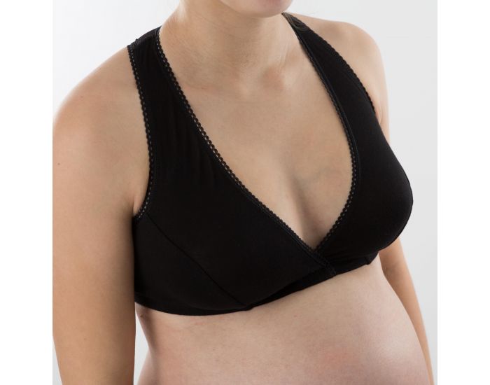 BOGEMA Brassire grossesse et allaitement en coton Bio - Dlicatesse Noire