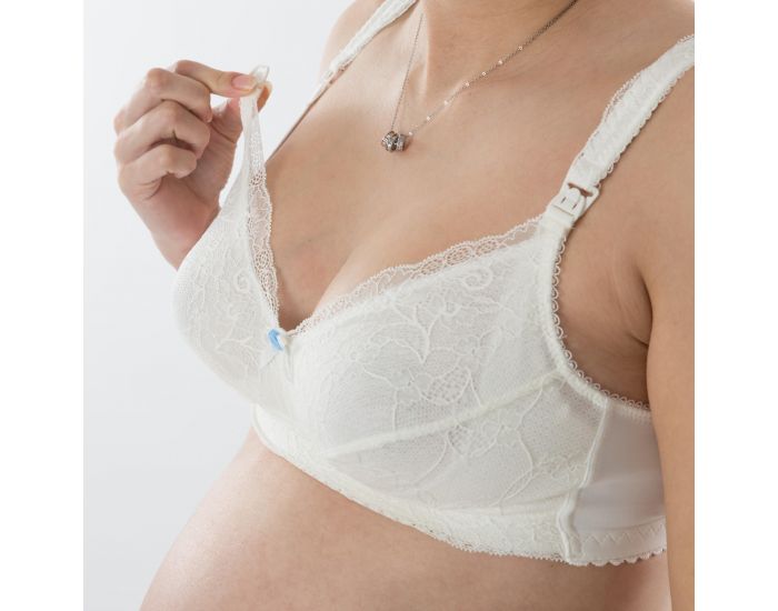 BOGEMA Soutien-gorge d'allaitement Sans Armature Aquamarine Blanc