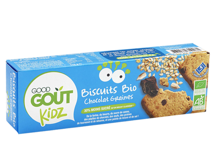 GOOD GOUT KIDZ Biscuits Chocolat Graines de Ssame et Tournesol - 110 g