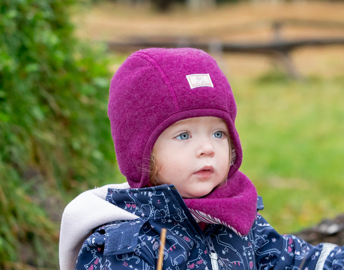 PICKAPOOH Bonnet Bb Rversible Polaire de Laine Luc - Dalia et Multicolore 