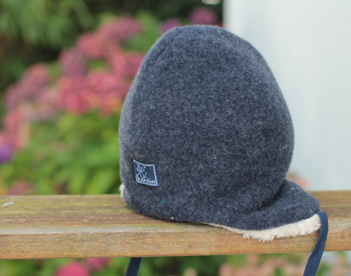 PICKAPOOH Bonnet Bb en Polaire de Laine Jonas - Bleu Marine 