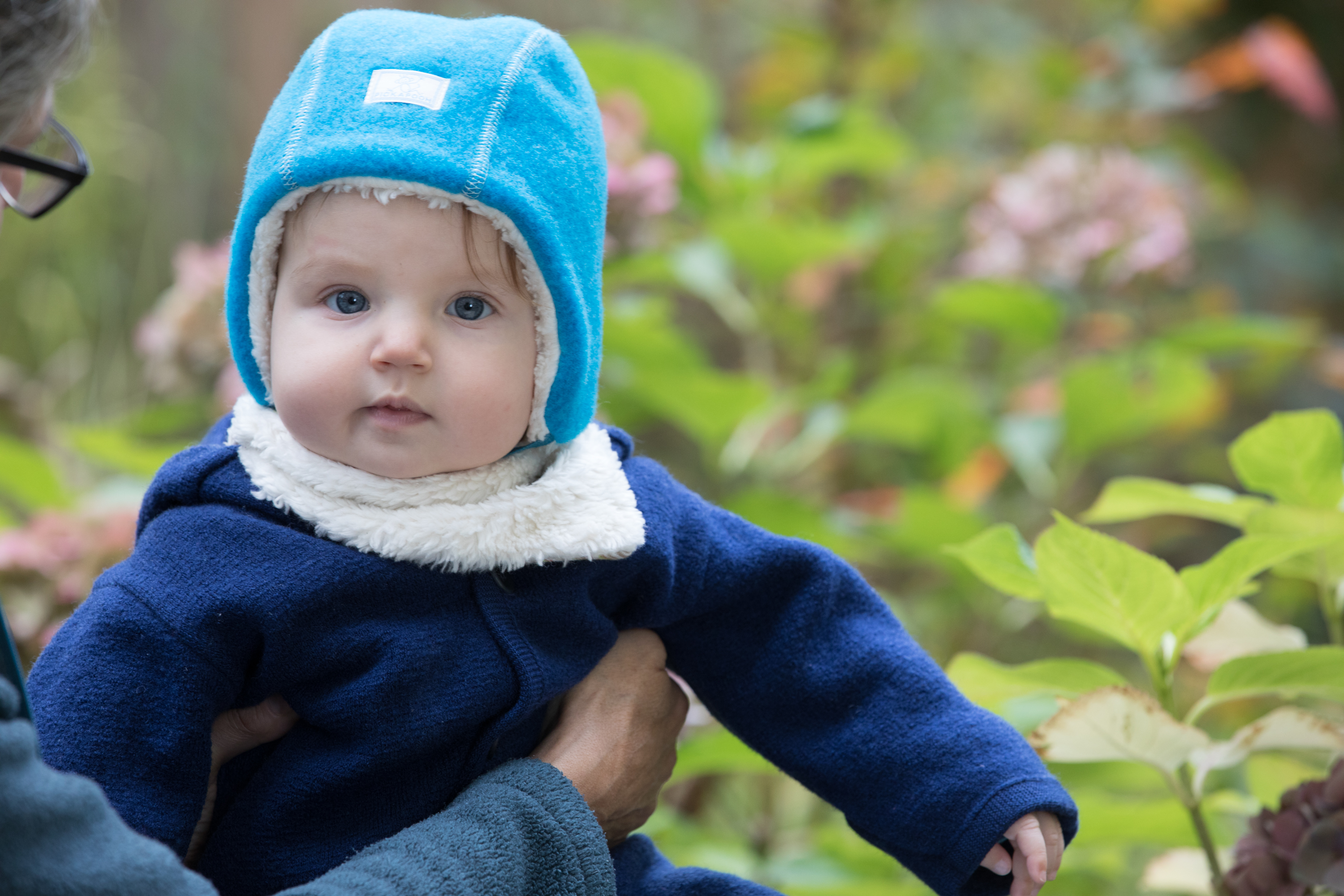 PICKAPOOH Bonnet Bb en Polaire de Laine - Jan - Bleu