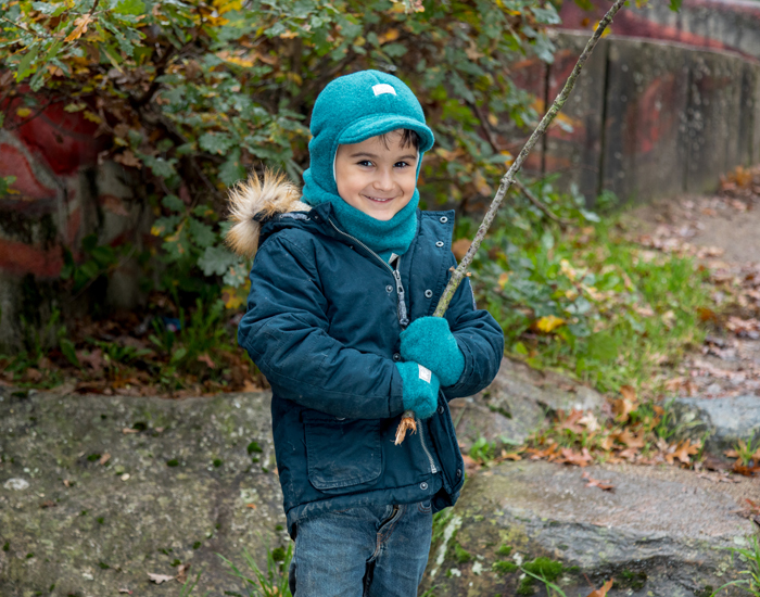 PICKAPOOH Tour de Cou Polaire de Laine - Bleu Canard - 1-6 ans