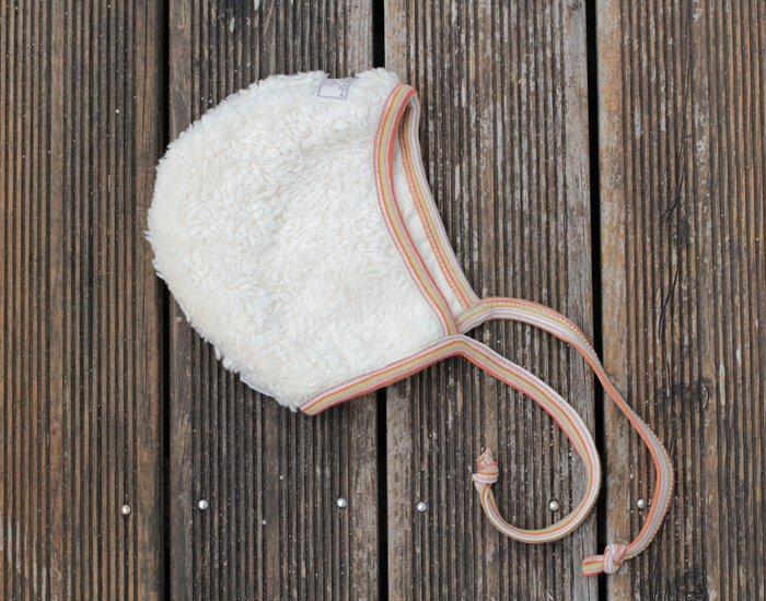 PICKAPOOH Bonnet Bb en Coton Biologique - Mia - Liser Orange 