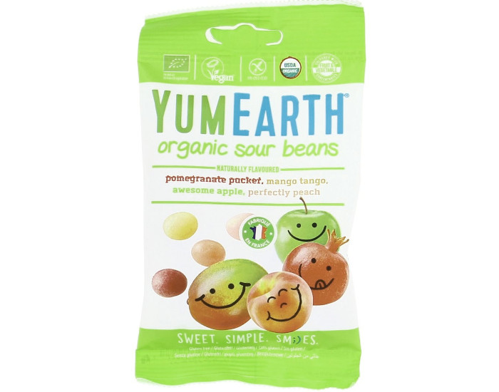 YUMEARTH Beans - Assortiment de Bonbons Bio Tendres Aciduls - 50 g