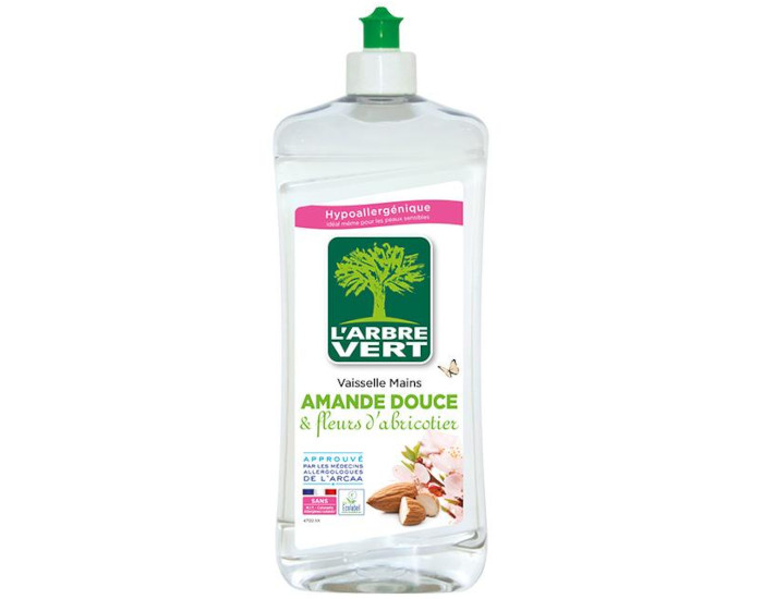 L'ARBRE VERT Liquide Vaisselle Mains Amande Douce et Fleurs d'Abricotier - 750 ml