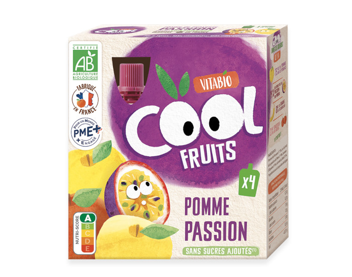 VITABIO Cool Fruits Pomme Passion - 4 x 90 g