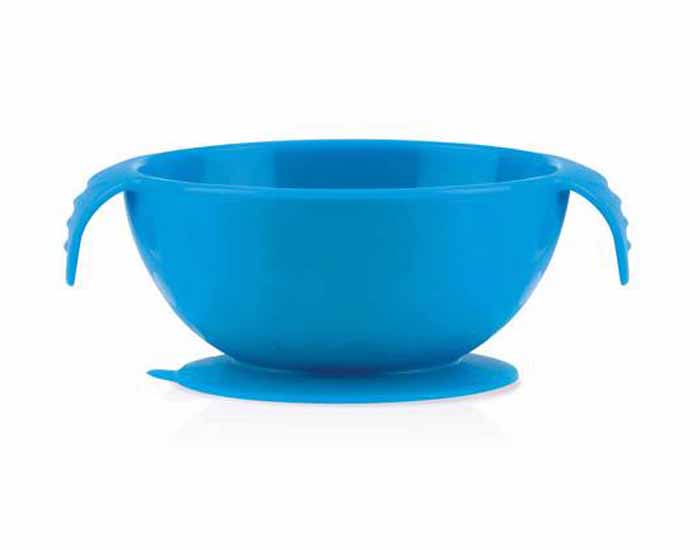 NUBY Bol Ventouse Anti-Drapant Silicone - Bleu - 330 ml