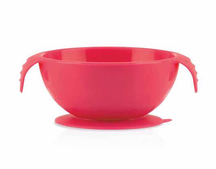 NUBY Bol Ventouse Anti-Drapant Silicone - Rouge - 330 ml