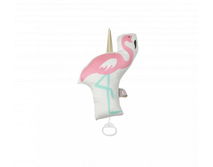 CAROTTE & Cie Coussin musical Flamant rose La vie en rose