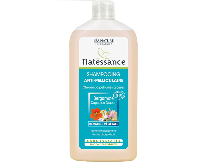 NATESSANCE Shampooing Anti-Pelliculaire Sans Sulfates - 500 ml