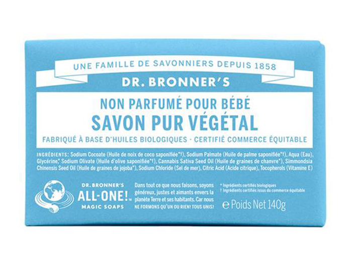 DR BRONNER'S Savon Sans Parfum Bébé et Famille - 140 g