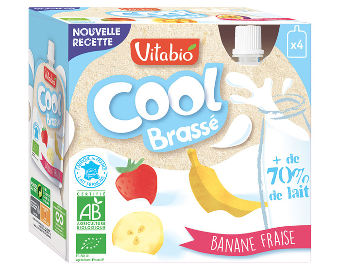 VITABIO Cool Brass - Dessert Lact Banane Fraise - 4 x 85 g
