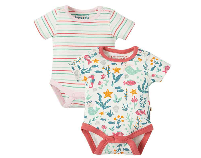 FRUGI Lot de 2 Body Manches courtes - Fonds Marins