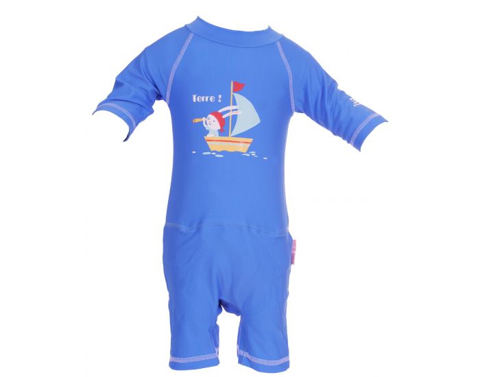 PIWAPEE Combinaison anti-UV 50+ avec couche anti fuite clipsable swim - Viking bleu ciel