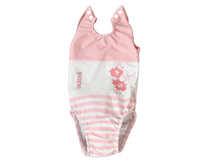 PIWAPEE Maillot 1 pice Anti UV UPF50+ avec couche de bain anti fuite - Vahin rose