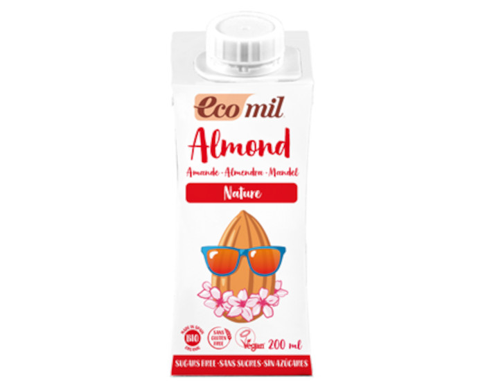 ECOMIL Lait d'Amandes Nature Sans Sucres - 200 ml