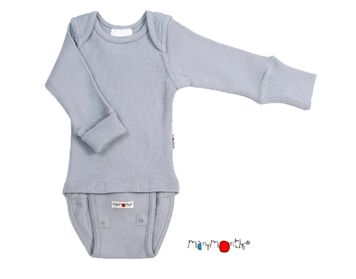 MANYMONTHS Body Manches Longues - Laine M�rinos - Bright Silver