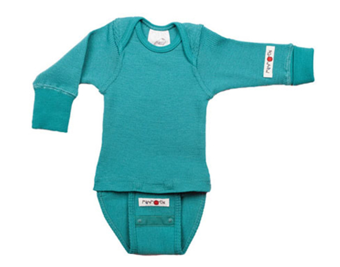MANYMONTHS Body Manches Longues - Laine M�rinos - Royal Turquoise