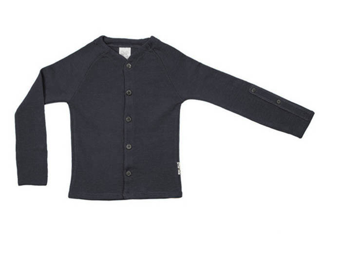 MANYMONTHS Gilet B�b� avec Manches Ajustables - Laine M�rinos - Foggy Black