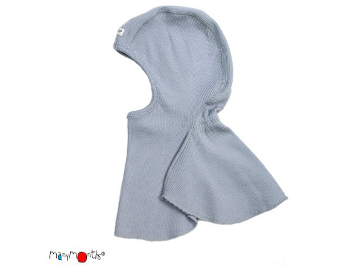 MANYMONTHS Bonnet Cagoule Enfant - Laine M�rinos - Bright Silver